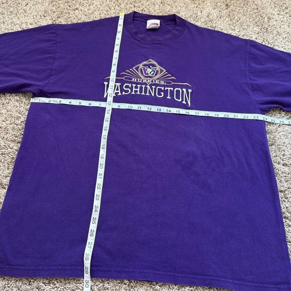 Vintage Cadre Athletic Washington Huskies Embroidered T-Shirt Purple Mens XL